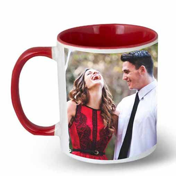 Red Customized Dual Tone Photo Printed Coffee Mug