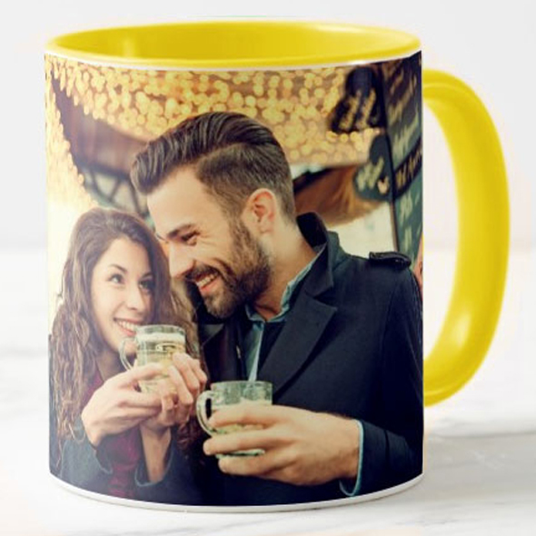  Cute Yellow Handle Personalized Mug